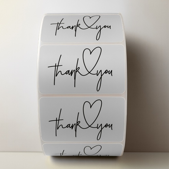 Thank You Heart Stickers – Modern Script Labels for Small Business Packaging - Picture 11 of 11